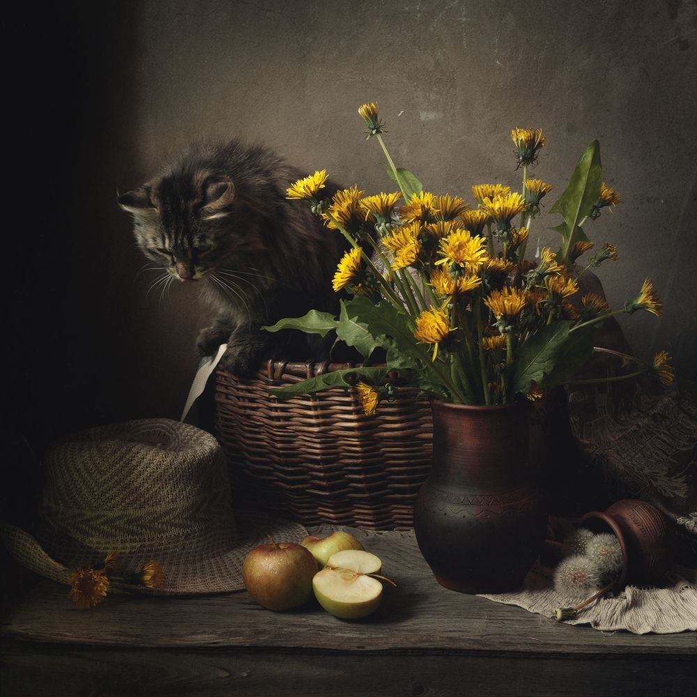 Натюрморт с одуванчиками