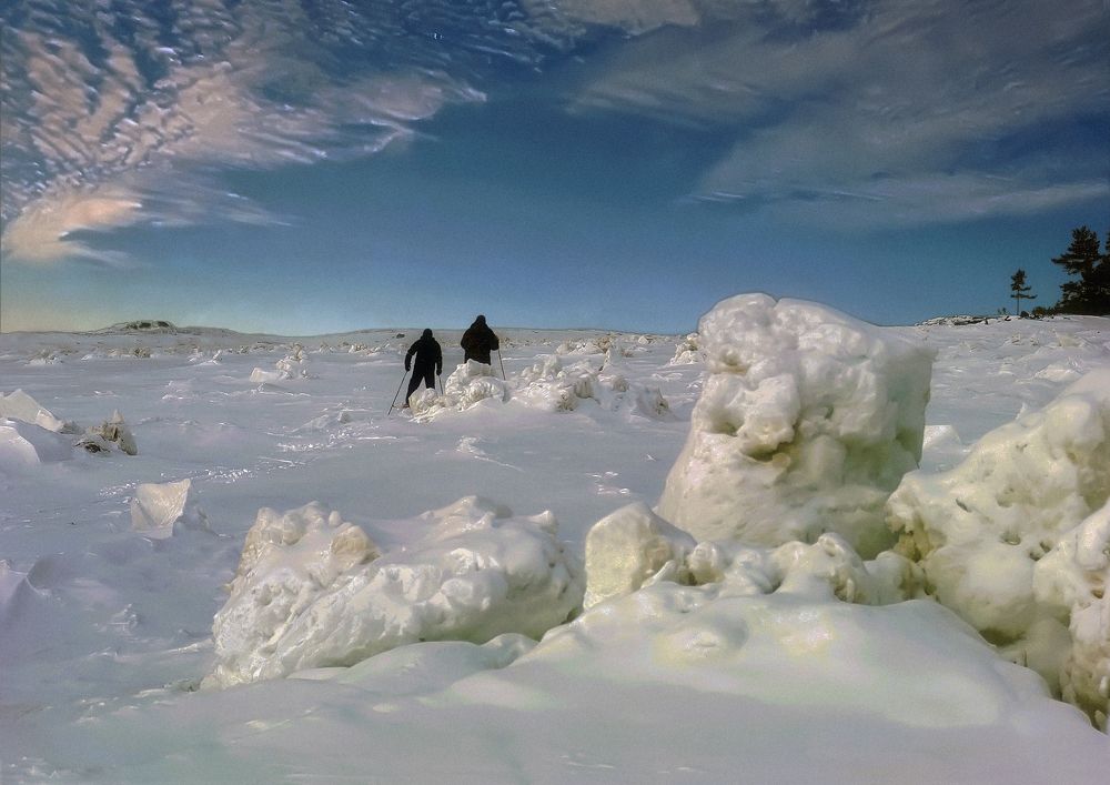По льду на остров Кий.