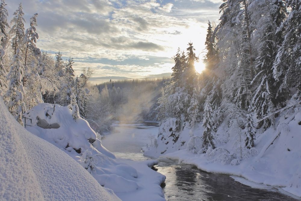 На водопаде Кивач.