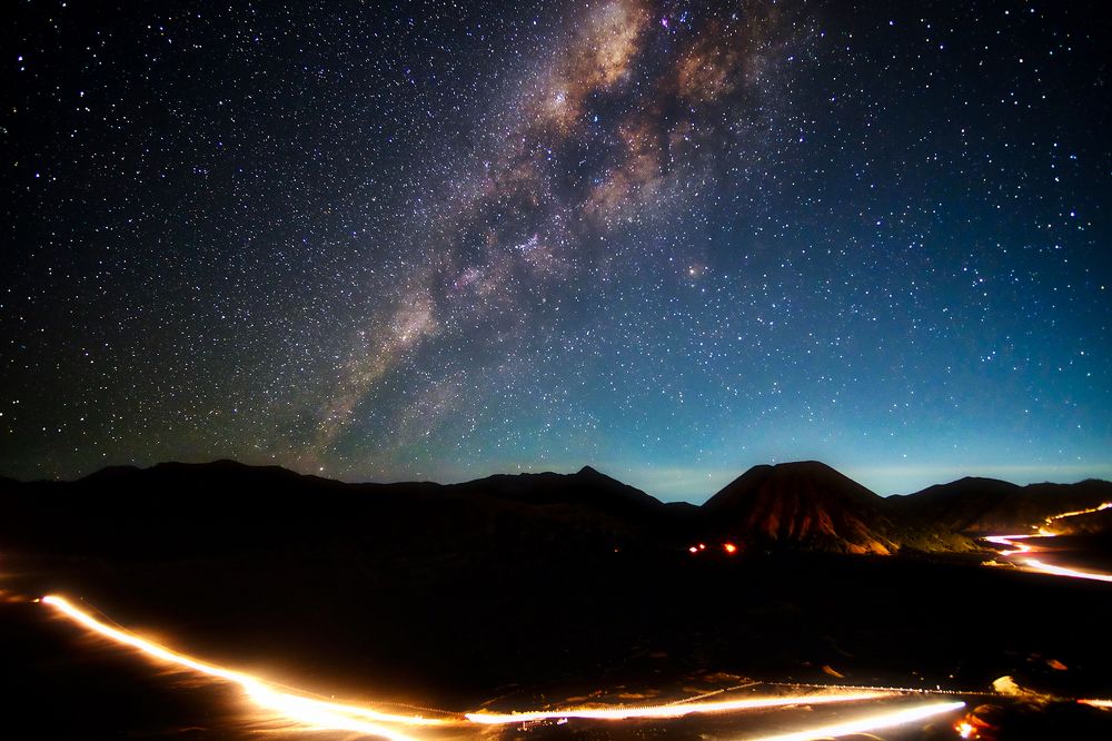 Milky way over the mountain
