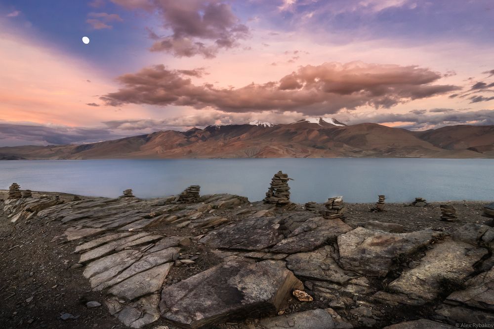 Moon over Tso Moriri Lake