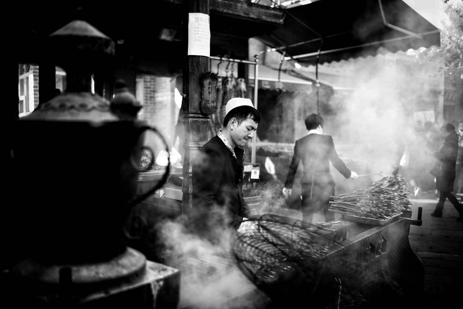 Cook busy for BBQ lamb skewers
