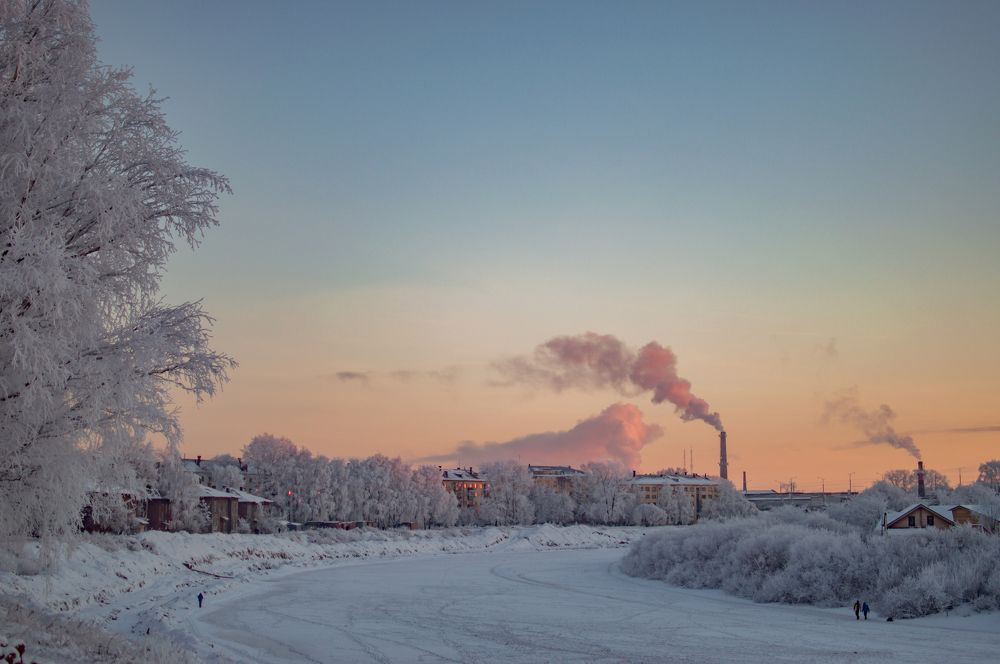 Vologda river. Sunset