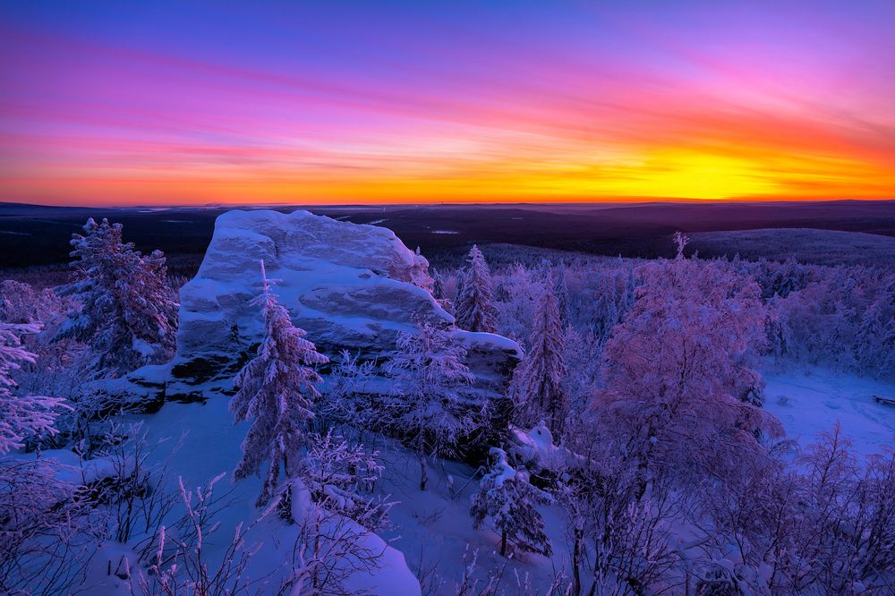 Морозное утро на горе Колпаки.