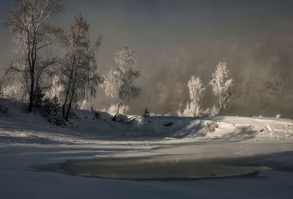 Холодное зимнее солнце..