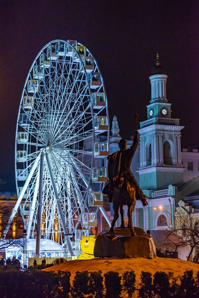 Kiev. Podol at the Christmas time