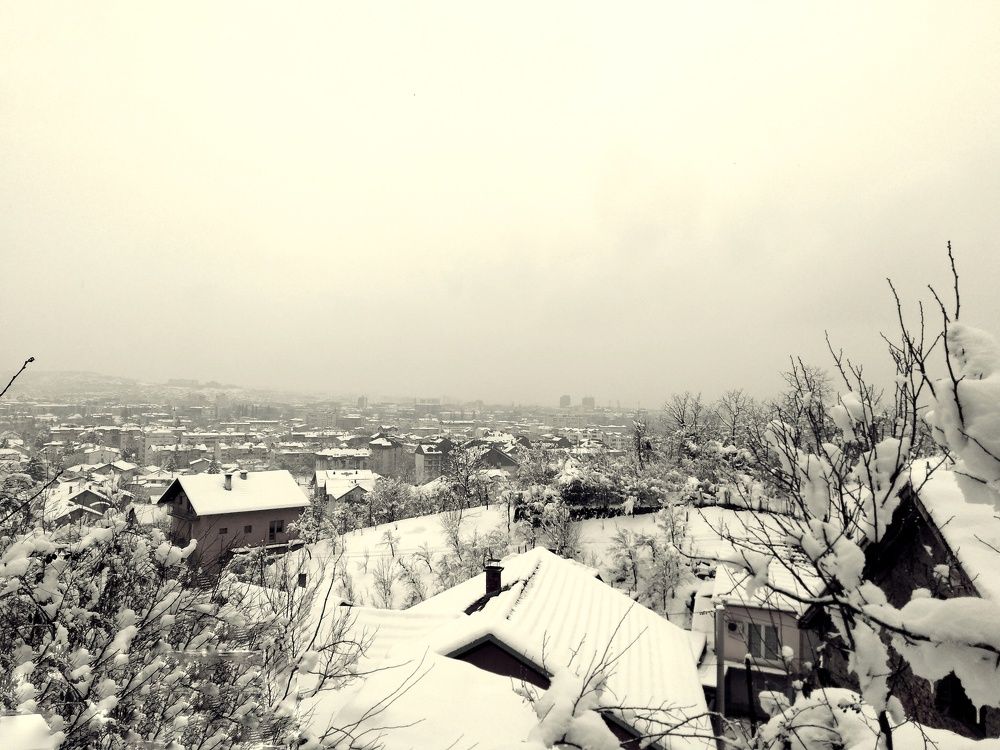 City under the snow