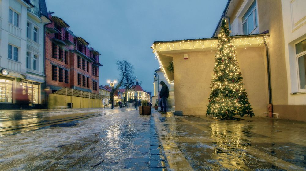 Зеленоградск. Мокрый Новый год