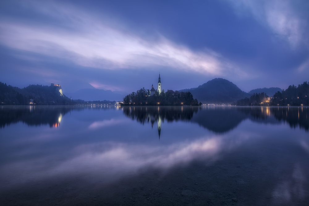 Blue hour in Bled.