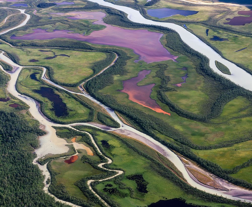Вид на долину реки Рапра, парк Сарек, Шведская лапландия