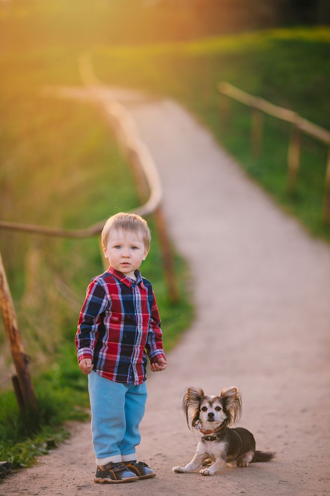 Незнакомый мальчик с собакой.
