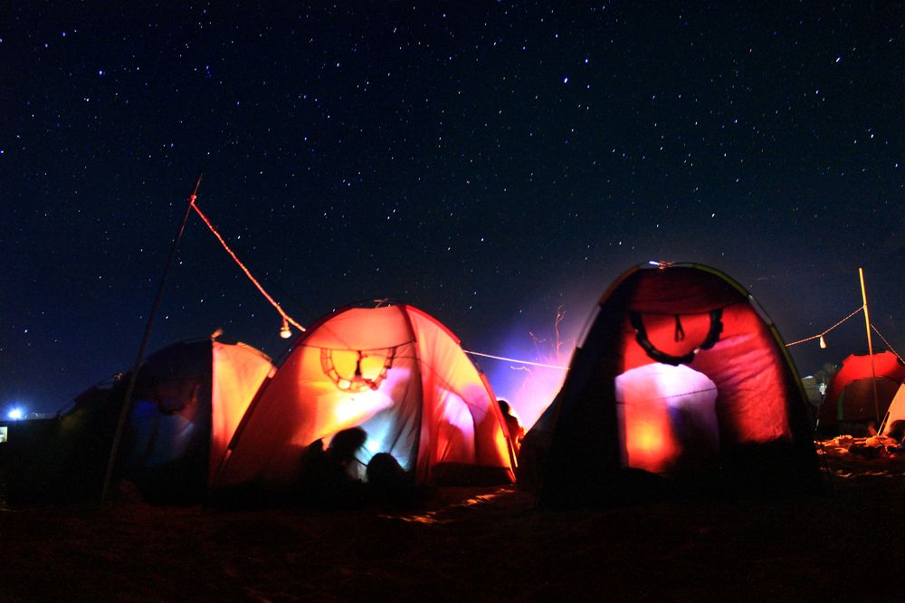 Camping on a starry night
