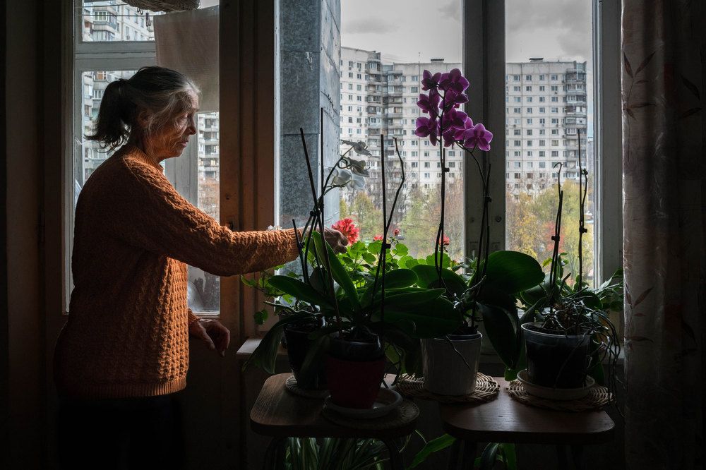 Grandmother and her flowers