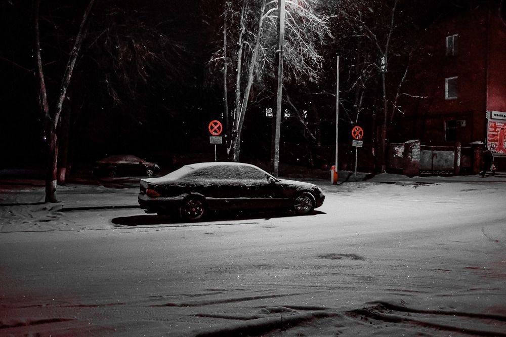 Ночной зимний ейзаж