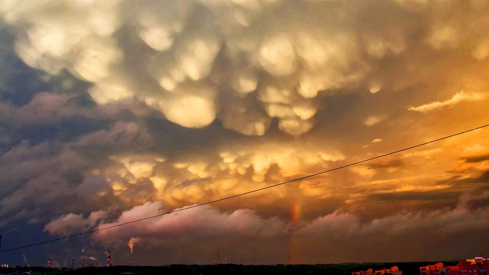 Mammatus clouds. Grodno