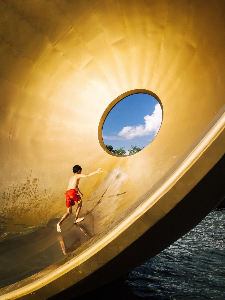 Summer. Childhood. Fountain.