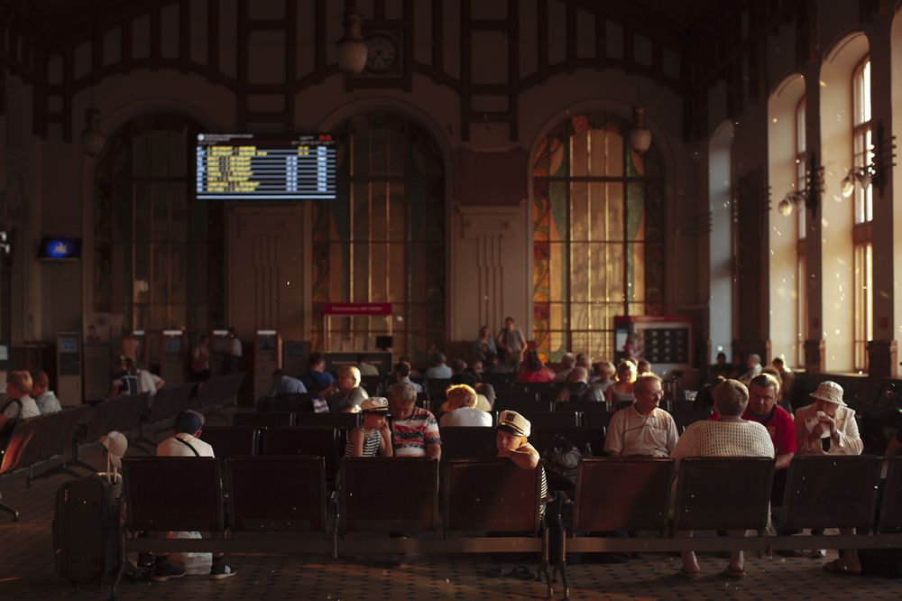 Waiting for the train