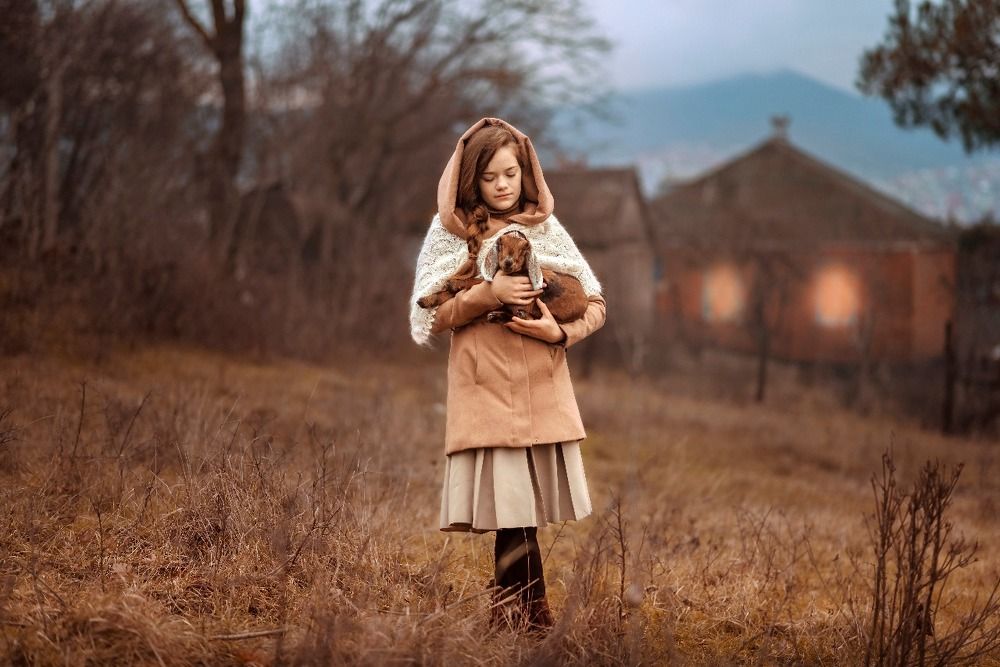 Маленькая принцесса с чудесным козлёнком.