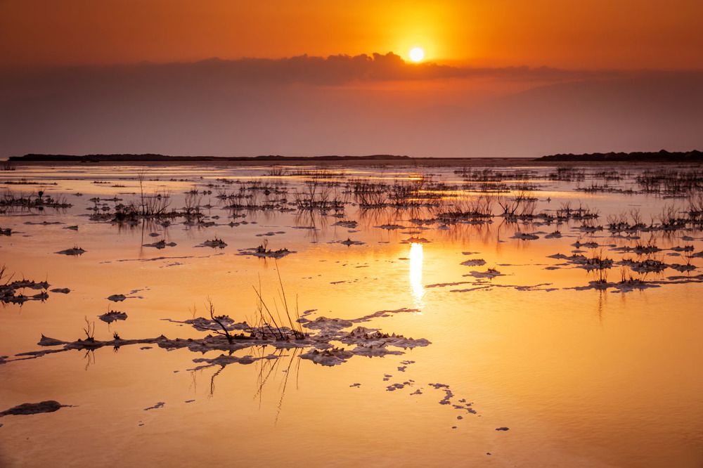 sunrise over Dead Sea