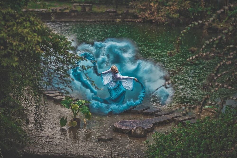 The witch is making rain