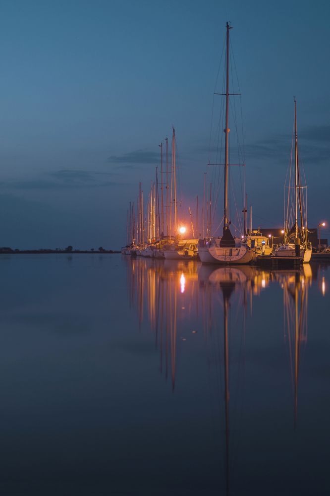 Nautical stand at night