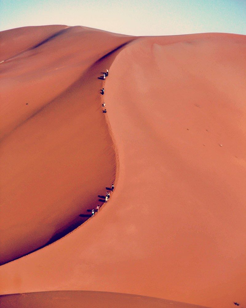 Climbing Sahara sand