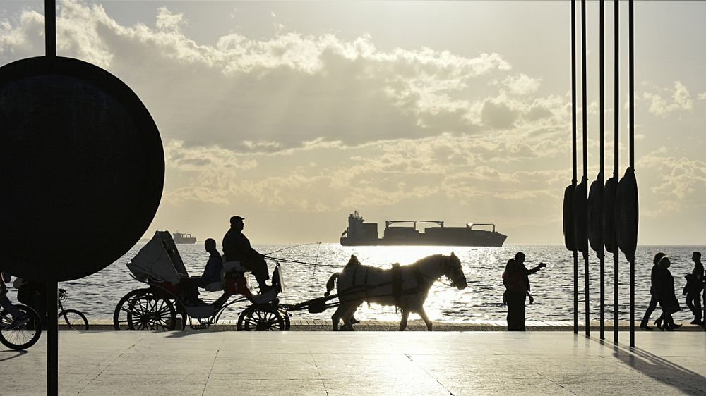 Walking along the seafront