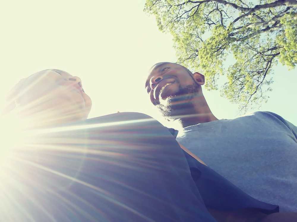 Love story at sunset