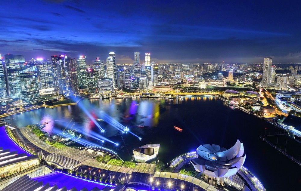 Night city light of Singapore