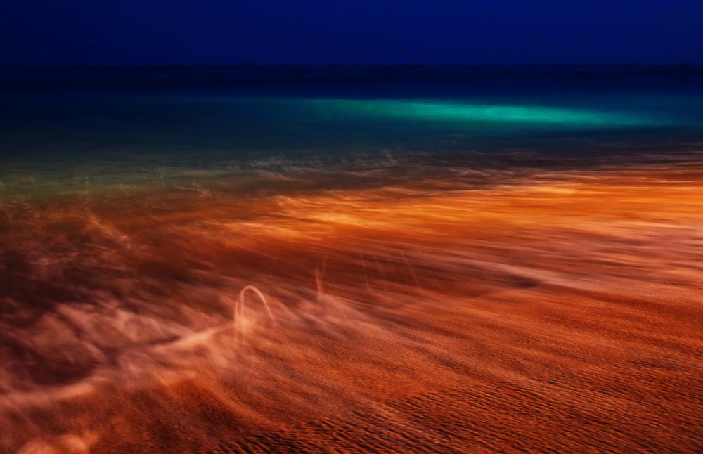 Art view Nusa Dua Beach at Night Bali