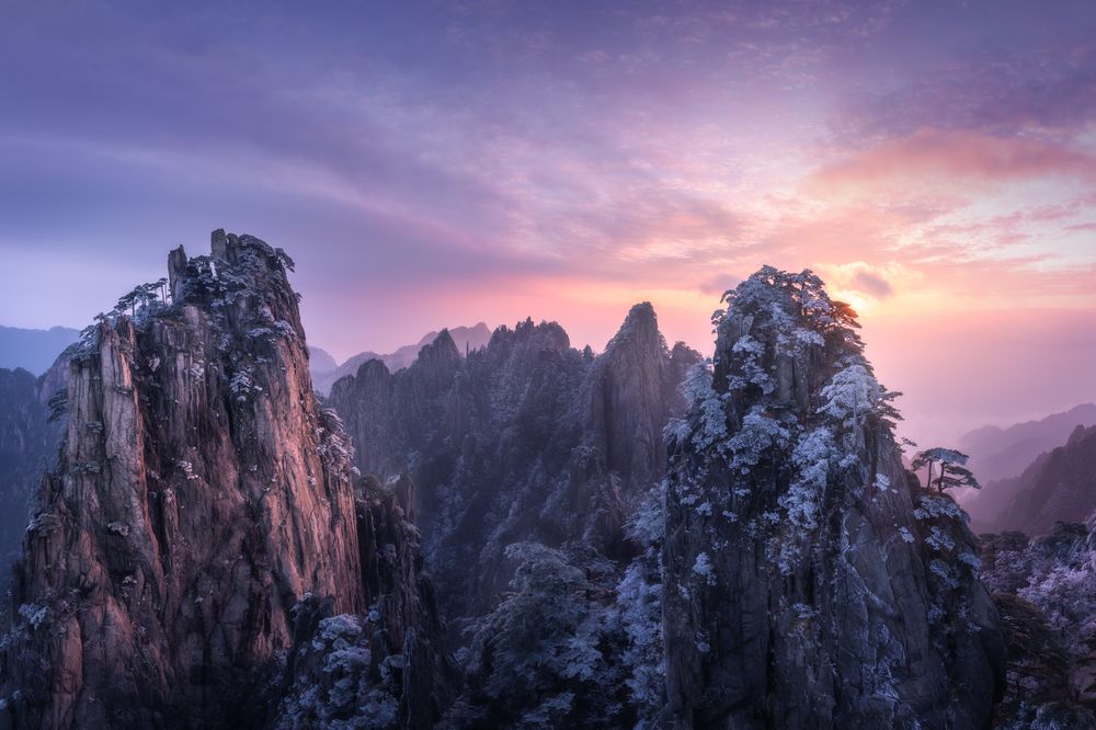 Зимний рассвет в Хуаньшане