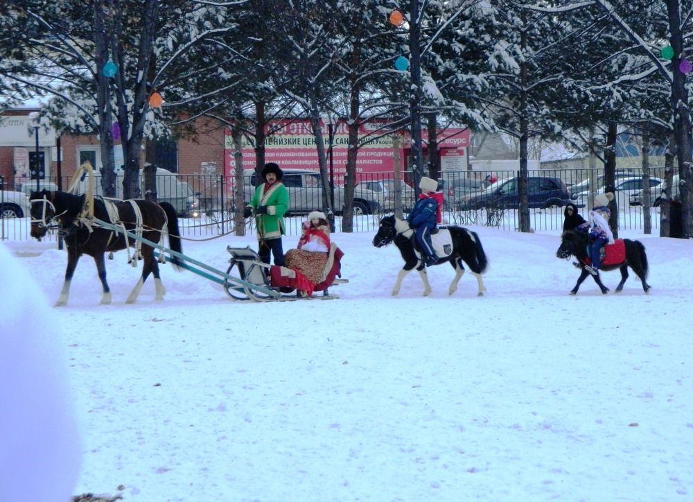 и мал и стар на лошадях