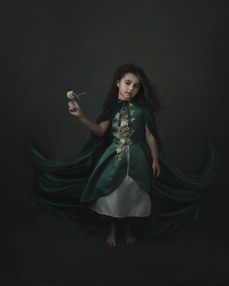 girl in the emerald dress