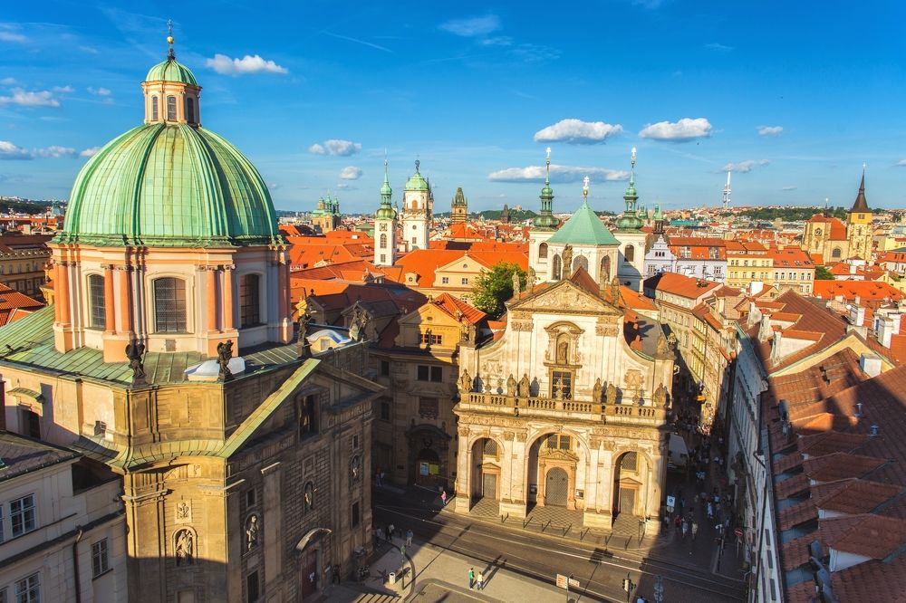 Prague roofs