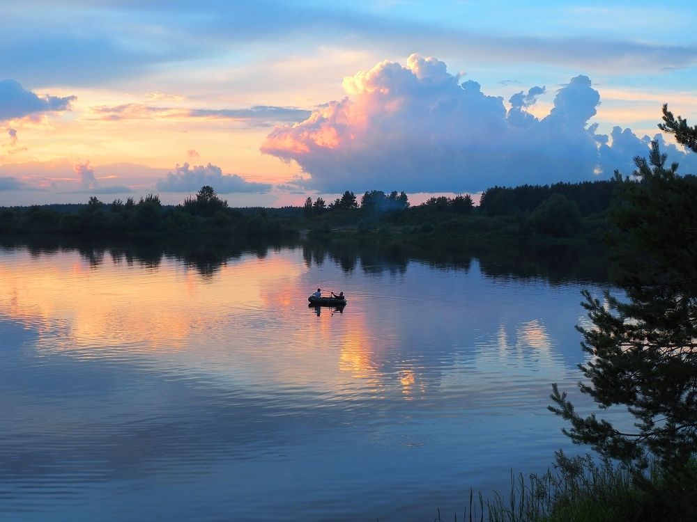 Вечер на волжском заливе.