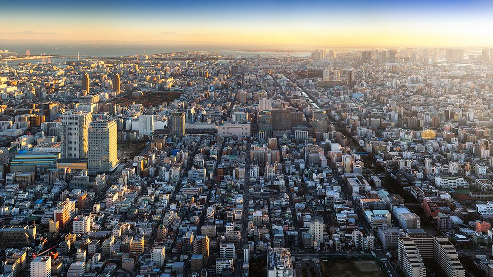 Sunset time in Tokyo