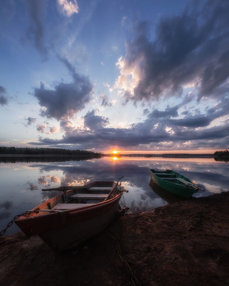 Закат на берегу Кондасского залива