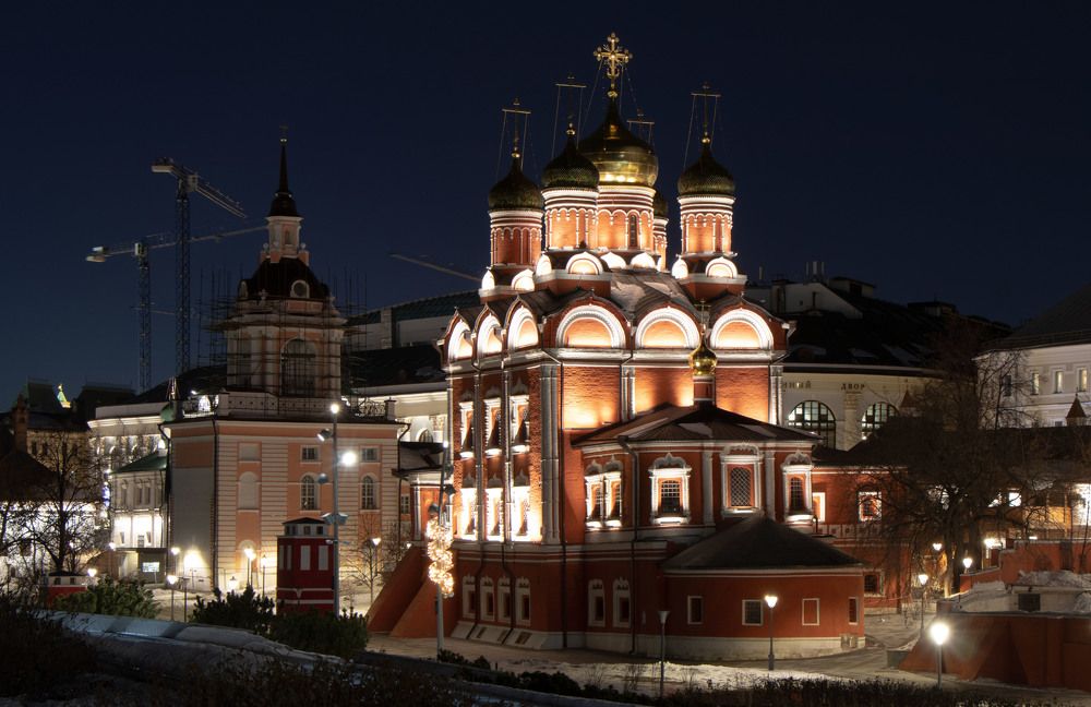 church at night