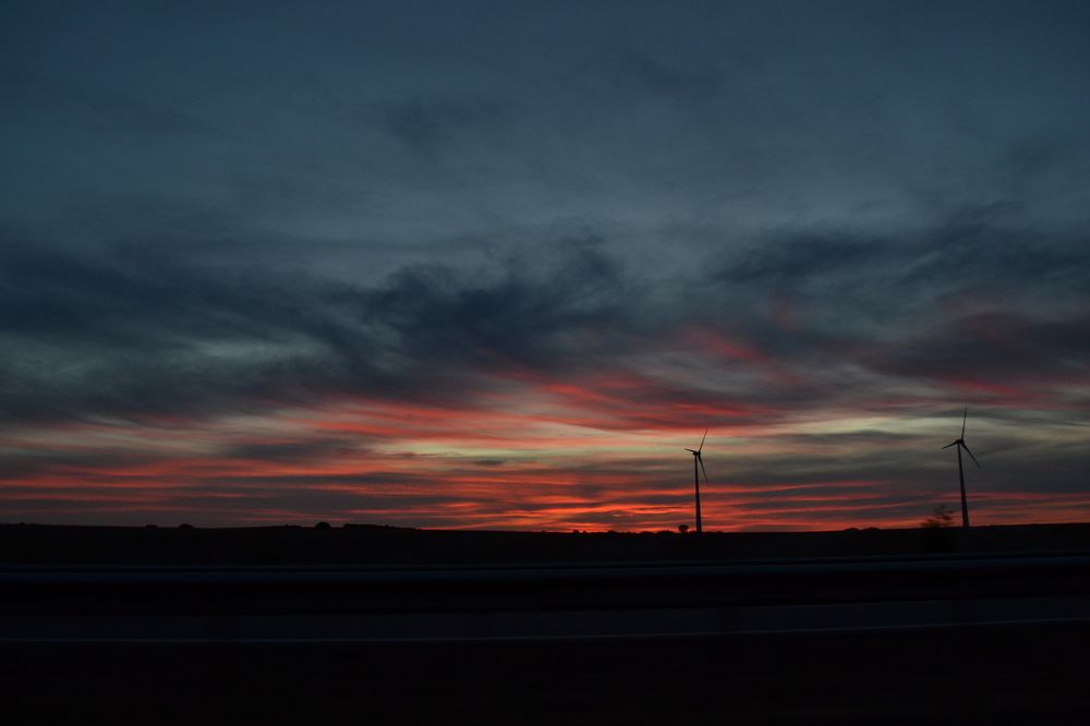 Sunset in freeway