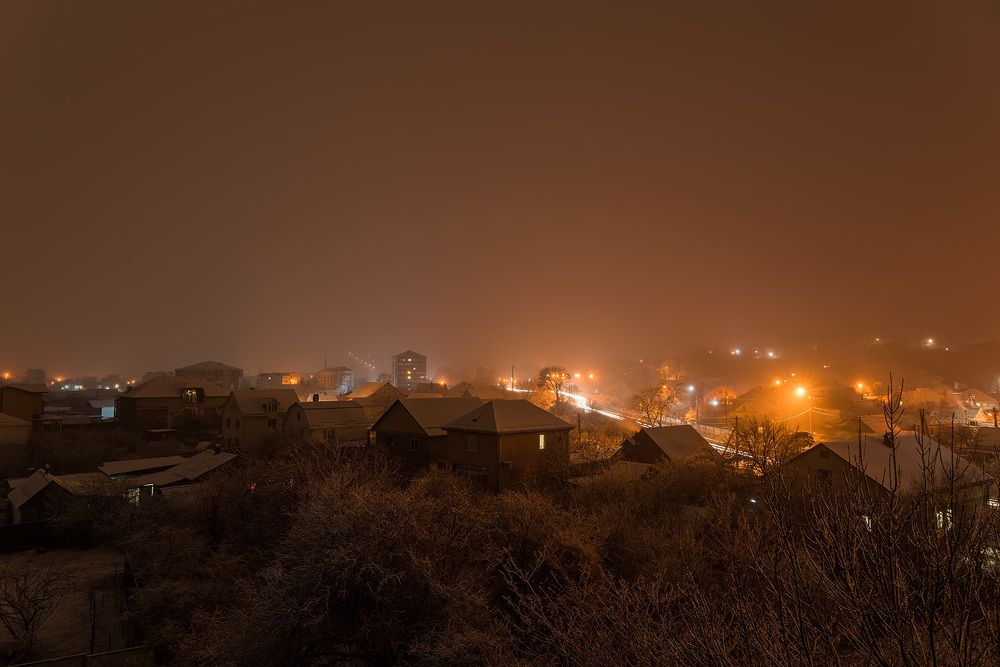 Снег на городом ....