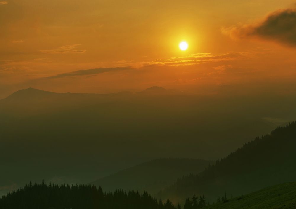 закат в Карпатах