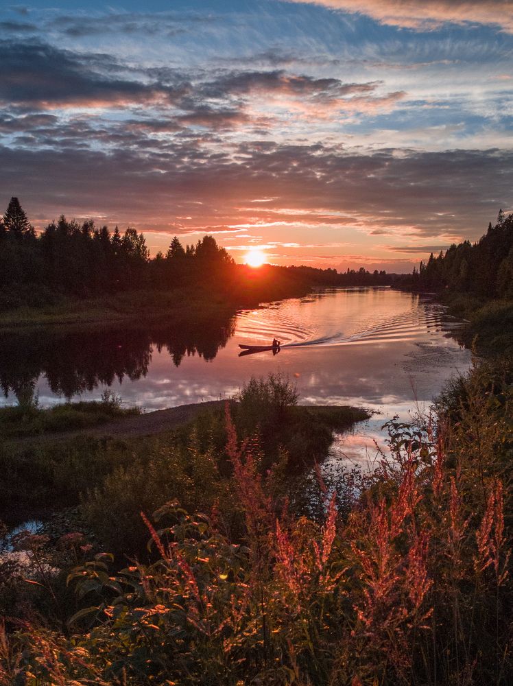 Закат на реке Язьва