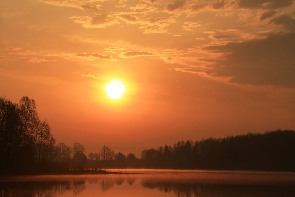 Утро на озере.