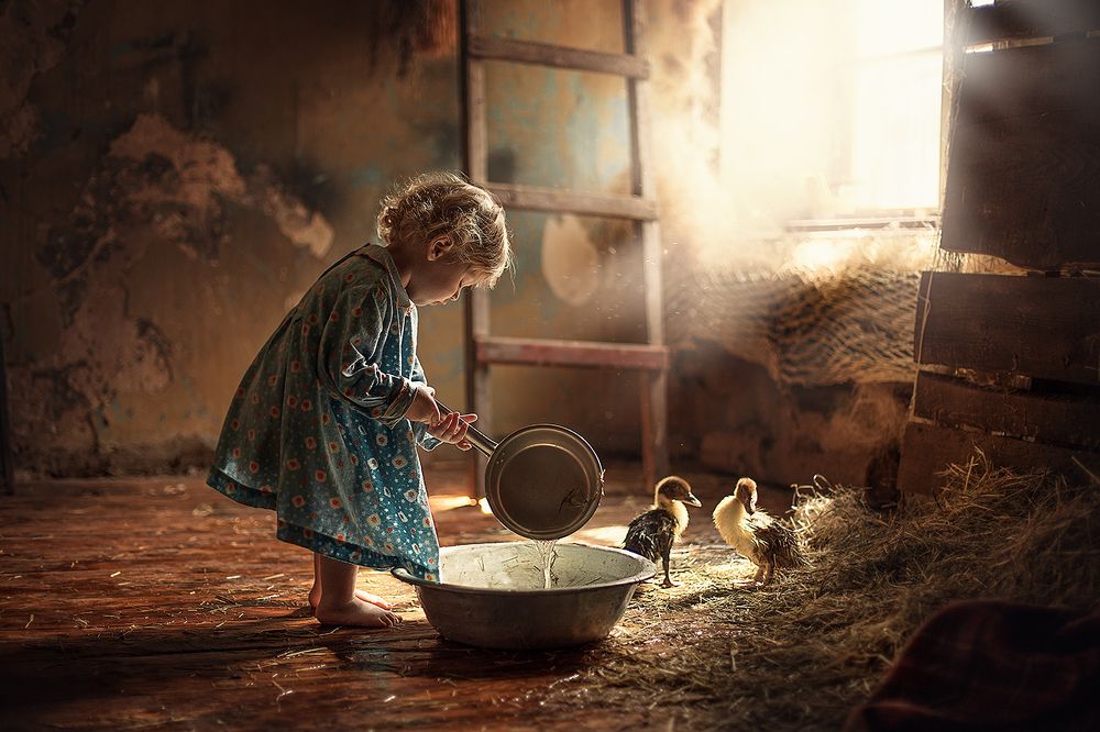 Как мы гусят купали