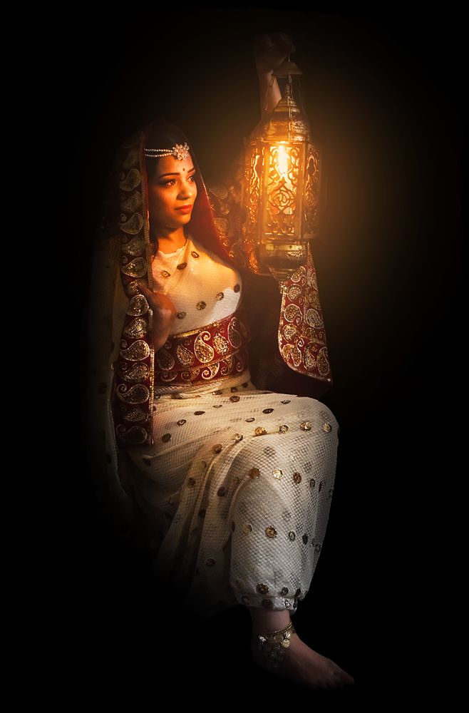 Indian woman in the dark