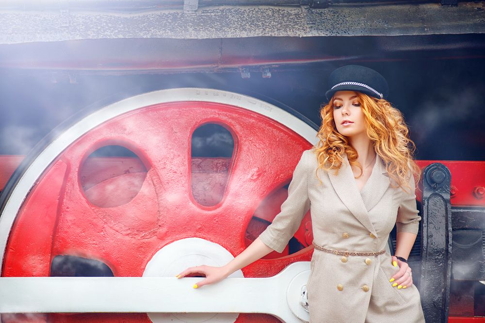 На станции.