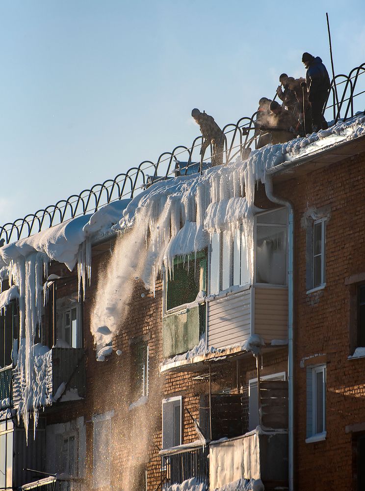 Город в плену Сибирской зимы
