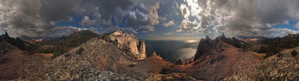 панорама осеннего Карадага