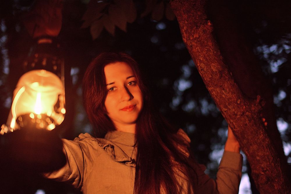 В вечернем лесу.