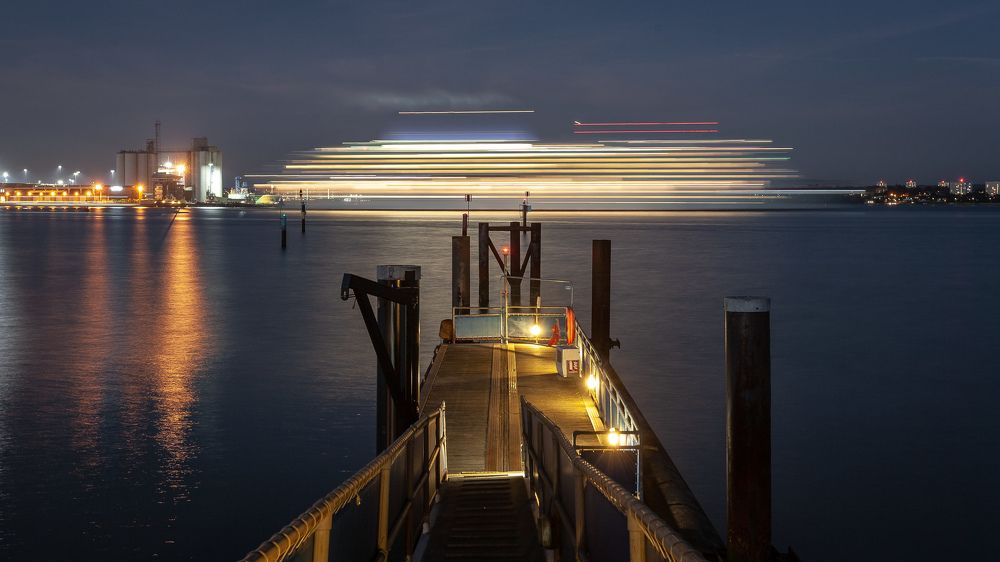Light trails on the sea
